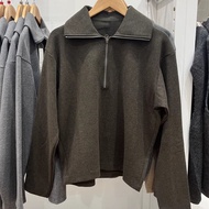 Authentic NEW UNIQLO Japanese Single 2024 Autumn And Winter Lapel Long Sleeve Knitted Half Zipper Pu