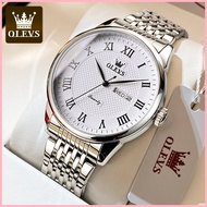◪ ◊☜ Olevs Watch For Men Original Waterproof With Box Analog Stainless Steel Wrist Casio Mens Watch