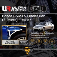 Ultra Racing Safety Bar Honda Civic ES 2001-2005 1.7/2.0 Fender Bar 3 Points Car Suspension Parts FD