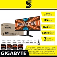 GIGABYTE M34WQ 34” Gaming Monitor-WQHD 3440x1440/IPS/1ms/144Hz/HDMI/DP/Type-C/USB 3.0/Speaker/HDR400
