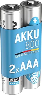 ANSMANN AAA DECT Phone Batteries [Pack of 2] Rechargeable 800 mAh NiMH High Capacity AAA Type Size Battery For DECT Cordless / Portable Phones