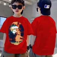 【220G 100%Cotton Tshirt】NELLY Baju T Shirts for Boys Budak Fashion Kids Girls Lelaki Perempuan 3y-14