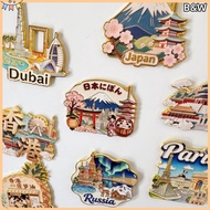 B&W 12PCS Travel Souvenirs Fridge magnet Global Travel Souvenirs Refrigerator Stickers Malaysia Kual