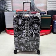 Cougar 美洲豹 髮絲紋鐵灰色 行李箱ABS+PC、鋁合金拉桿、TSA海關鎖、專利萬向減震輪 (25吋）黑色郵戳