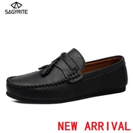 SAGYRITE Kasut Kulit Lelaki Men S Loafer Casual Leather Boat Driving Shoes Slip On Men Loafers