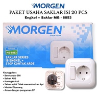 MORGEN Paket Usaha Isi 20 Pcs Saklar Engkel + Stop Kontak MG 8853