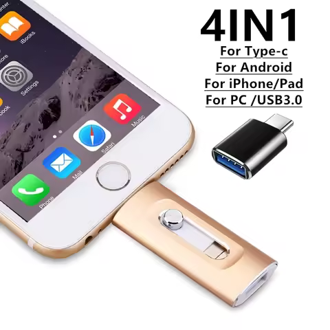 OTG stick For iPhone 5-17 Usb 3.0 Flash Drive 512GB 256GB 128G for iso Samsung ipad with interface M