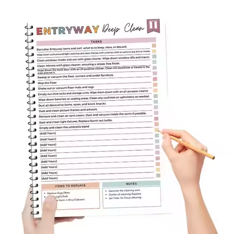 Cleaning List Checklist Schedule Cleaning Plan Book Daily Weekly Monthly Organizer Do-It-Yourself Ho