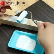 SWEETJOHN Silicone Paint Roller, Soft Silicone Aluminum Handle Painting Decorating Kit, Easy to Clea