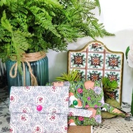 北歐風格蕾絲花花圖案雙層小收納袋小卡片包口罩收纳零錢包