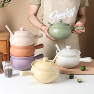 Ceramic Lard Jar Kitchen Household Chili Oil Jar with Lid with Handle Single Handle Seasoning Jar Co