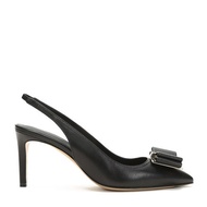 Ferragamo Zahir Leather Double Bow Halter High Heels