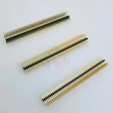 10PCS/lot 1.27MM spacing row pin 90 degree curved straight pin 2*2/3/4/5/6/7/8/9-40P double row pin