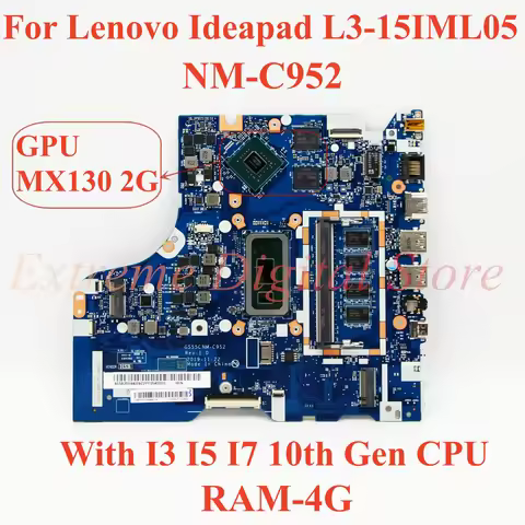 For Lenovo Ideapad L3-15IML05 Laptop motherboard NM-C952 with I3 I5 I7 10th Gen CPU RAM-4G GPU 100% 
