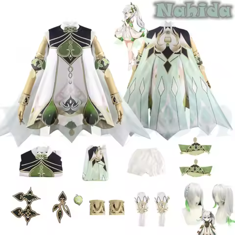 Genshin Impact Nahida Maid Cosplay Costume Lesser Lord Kusanali Wig Cute Style Dress Nahida Genshin 