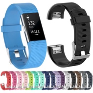 สายนาฬิกาสำหรับ Fitbit Charge 2 Charge2สายรัดข้อมือซิลิโคนนาฬิกาข้อมือสมาร์ทวอชสายนาฬิกาเปลี่ยนได้อุปกรณ์เสริม
