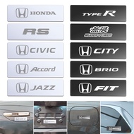 4 Pcs Honda Mirror Metal Car Logo Stickers Label 3D Badge Decoration Label Car Modification Accessories for Civic Jazz Fit Accord Vezel Brio Cr-V City Hr-V Wrv Spirior Shuttle