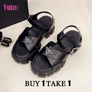 YOTO Thick Soled Sandals For Women Casual Peep Toe Adjustable Strap Platform Sandals