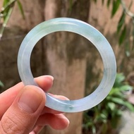 冰種翡翠天然翡翠玉鐲 A玉手鐲 玉鈪 • 冰種藍綠翡翠圓鐲