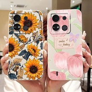 For Itel A04 A632WM Beautiful Tulip Sunflower Butterfly Casing Itel A632WM ItelA04 Soft Silicone Jel