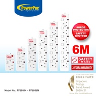 PowerPac Extension Cord, Extension Socket, Power Cord, Power Extension 6 Meter 1/3/4/5/6 way (PP6881