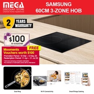 SAMSUNG NZ63B5056AK/SP 60CM 3-ZONE INDUCTION HOB | Single Flex Zone | Free $100 Mooments Redeem Sams