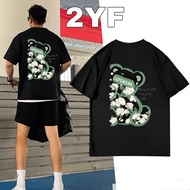 【READY STOCK】Oversize Unisex Cotton T-shirt | Flower Bear T-shirt | S-4XL