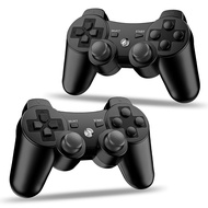 Kvkdiir 2 Pack Controller Serasi dengan PS3, Pengawal Tanpa Wayar dengan Getaran Ganda, Kawalan Gera