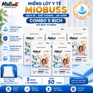 MioBusS Medical Pads 60x90cm Combo 5 Packs of 50 Pads - Super Absorbent, Waterproof, For Bed&Mattres