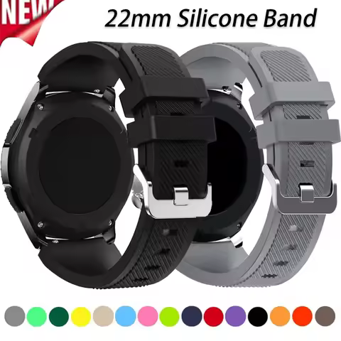 22mm Silicone Band for Samsung Watch 3/Gear S3 Frontier/Huawei Watch 5/4/GT6-5 Pro/GT/2 Wristband fo