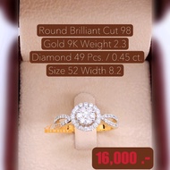 98 Water Square Pollen Diamond Female Ring