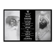 Hindu God Sikhism Guru Nanak Dev Ji Sikh Prayer Poster 1 (2) Canvas Painting Wall Art Poster for Bed