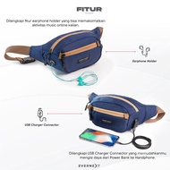 PRIA Free KEYCHAIN - Men's SLING BAG WAIST BAG XAVIER Men's SLING BAG Men FREE USB ANTI Theft Men's 