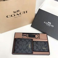 coach 74586 men's wallet with key chain