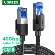 UGREEN 10M/15M/20M Ethernet Cable CAT8 40Gbps 2000MHz Networking Nylon Braided Lan Cord RJ45 Cable for Laptops PS 4