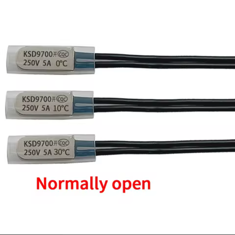 1PCS/5PCS/10PCS KSD9700 Thermostat 0C 5C 10C 15C 20C 25C 30C 35C Bimetal Disc Temperature Switch NC/