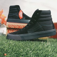 Sepatu Vans44 full black Hitam Polos Tinggi Boot Sepatu sekolah Pria Wanita Terbaru Terlaris