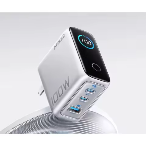 Anker 100W GaN 3-Port PD Fast Charger Smart Digital Display USB-C Charging Block for MacBook Pro IPa
