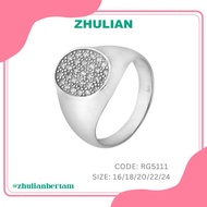 ZHULIAN Rhodium Plated 925 Silver Ring for Men Cincin Nikah/Tunang Lelaki
