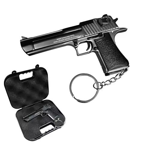 1:3 Scale Desert Eagle Keychain, Handmade Metal Key Ring, Unique Key Holder for Bags, Gifts, and Col
