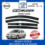 Nissan Latio Sedan 2004-2014 Mugen Style Door Visor Air Press Sun Visor (1set/4pcs)