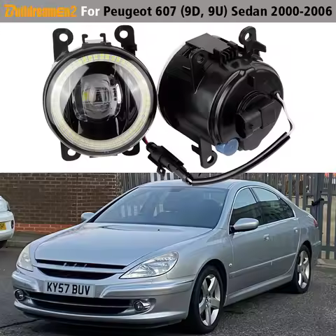 2 Pieces Car LED Angel Eye Fog Light Daytime Running Lamp DRL For Peugeot 607 (9D, 9U) Sedan 2000 20