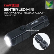 TaffLED Senter LED Mini Rechargable Telescopic Zoom XPE