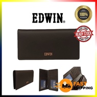 EDWIN ORIGINAL GENUINE LEATHER LONG WALLET MEN WOMEN DOMPET BEG DUIT WALLET PANJANG KULIT BRANDED PR