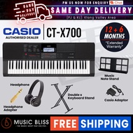 Casio CT-X700 61-Keys Portable Keyboard with FREE Keyboard Stand and Headphone (CTX700 / CT X700)