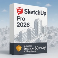 Lifetime Sketchup Pro 2026 - Vray + Enscape support 3D Warehouse