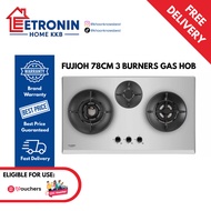 Fujioh 78CM 3 Burners Gas Hob with 1 Double Inner Flame Burner FH-GS7030 FH-GS 7030 SVSS PUB | LPG