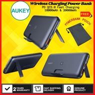 【2YrWarranty】Aukey PD QC 3.0 Fast Charging PowerBank with Foldable Stand & Wireless Charging Fast Ch