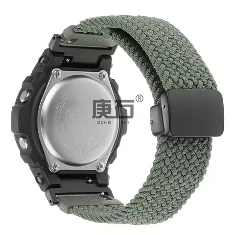 Braided Solo Nylon Magnetic Strap watch band For Casio G-SHOCK G-7700 AW-590 591 AWG-100 101 AWG- M1
