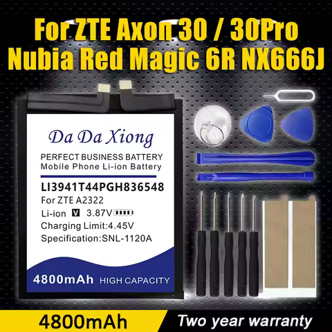 4800mAh Li3941T44PGh836548 Battery For Nubia Red Magic 6R NX666J ZTE Axon 30 Pro A2020 5G A2122h A31